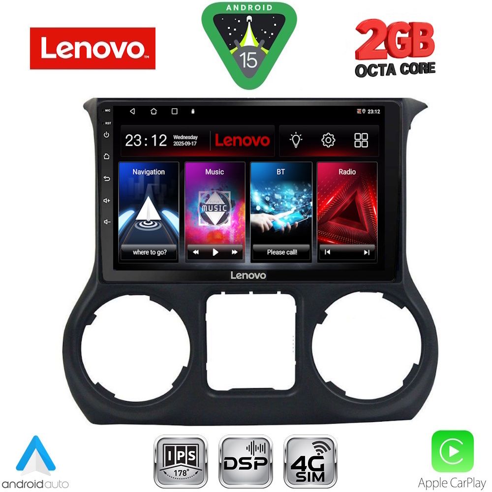Βλησαρούλης Car Center - LENOVO LVF 5296_CPA (10inc) MULTIMEDIA TABLET for JEEP WRANGLER  mod. 2014-2017