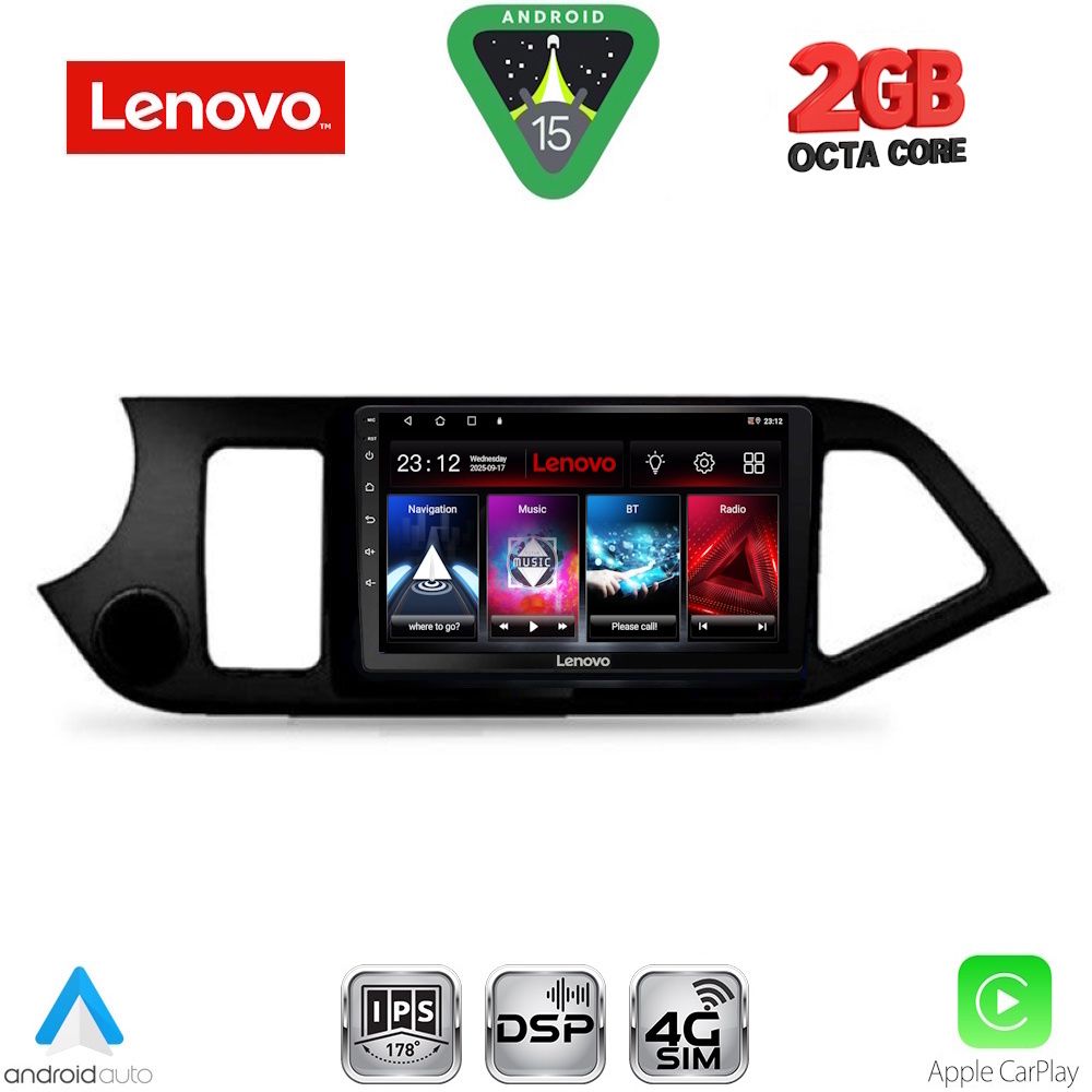 Βλησαρούλης Car Center - LENOVO LVF 5308_CPA (9inc) MULTIMEDIA TABLET for KIA PICANTO mod. 2011-2017
