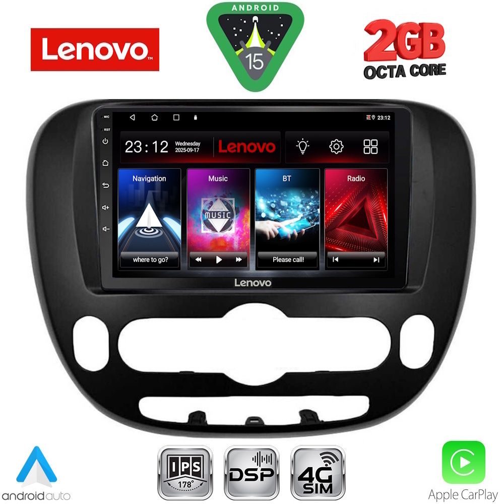 Βλησαρούλης Car Center - LENOVO LVF 5321_CPA (9inc) MULTIMEDIA TABLET for KIA SOUL mod. 2014-2025