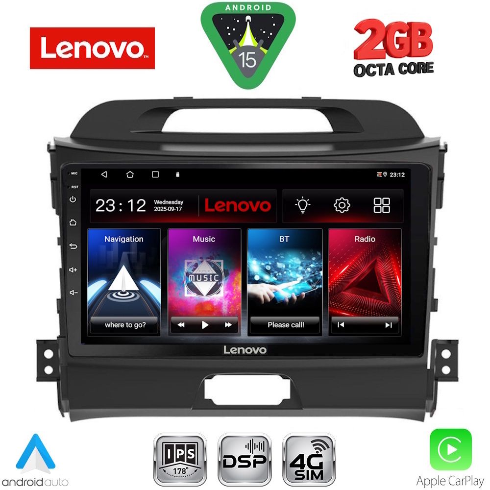 Βλησαρούλης Car Center - LENOVO LVF 5325_CPA (9inc) MULTIMEDIA TABLET for KIA SPORTAGE mod. 2010-2015