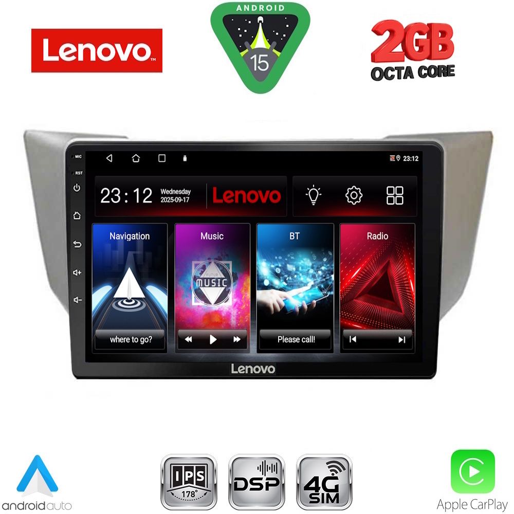 Βλησαρούλης Car Center - LENOVO LVF 5345_CPA (9inc) MULTIMEDIA TABLET for LEXUS RX 300 – 400 mod. 2003-2008