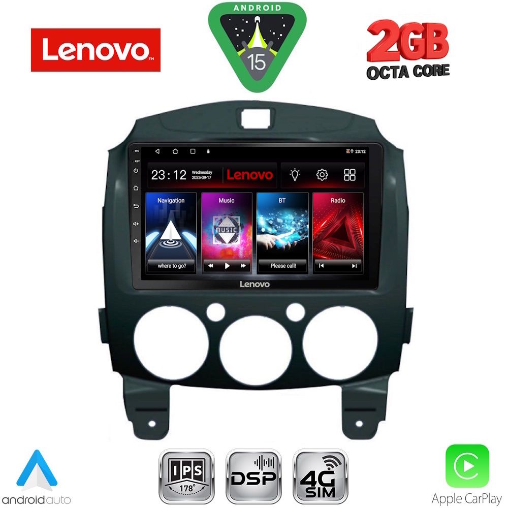 Βλησαρούλης Car Center - LENOVO LVF 5361_CPA (9inc) MULTIMEDIA TABLET for MAZDA 2 mod. 2007-2014
