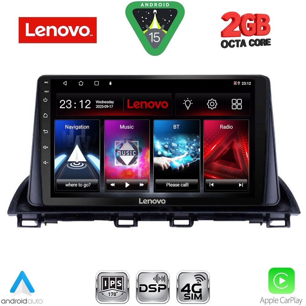 Βλησαρούλης Car Center - LENOVO LVF 5367_CPA (9inc) MULTIMEDIA TABLET for MAZDA 3 mod. 2014-2019