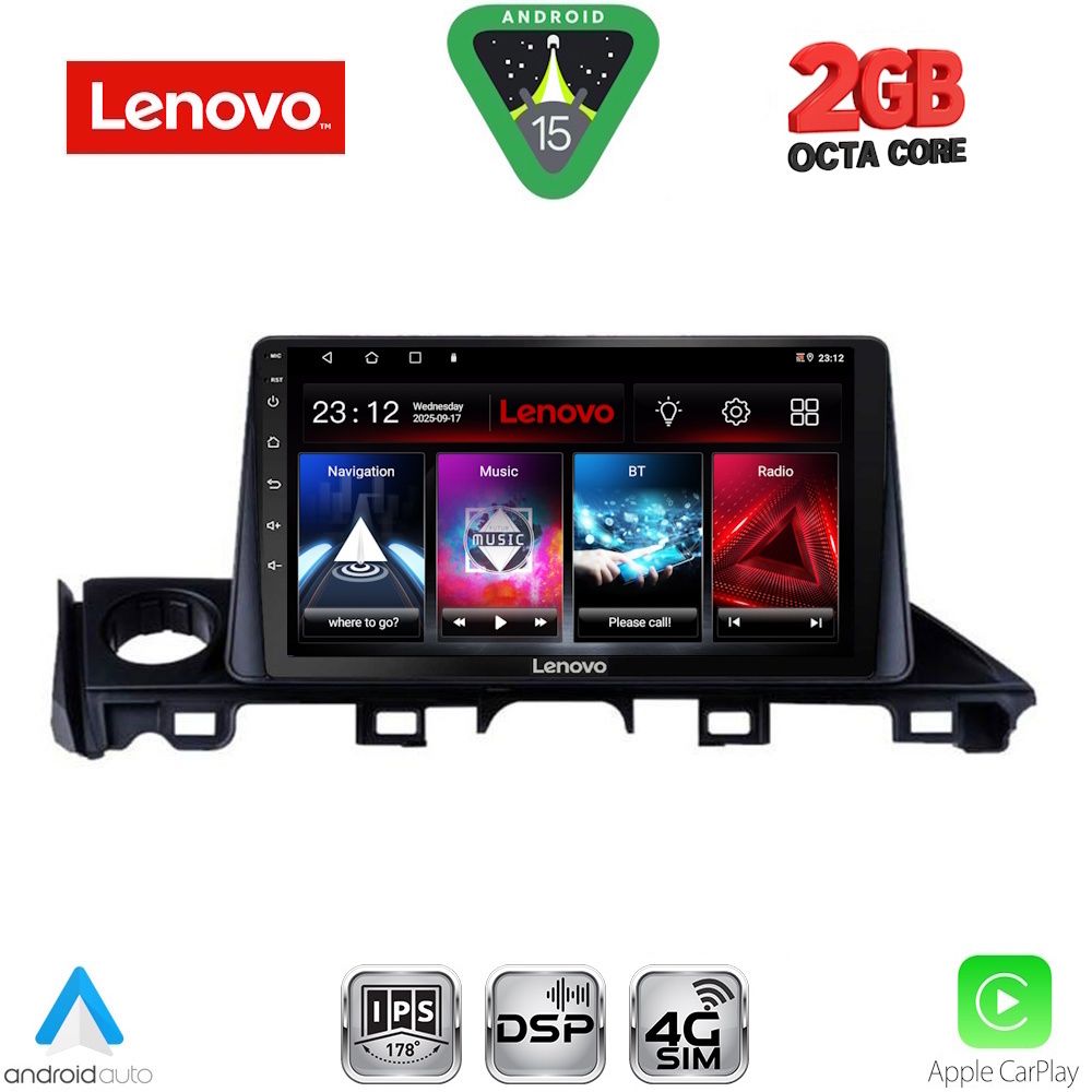 Βλησαρούλης Car Center - LENOVO LVF 5379_CPA (9inc) MULTIMEDIA TABLET for MAZDA 6 mod. 2017-2020