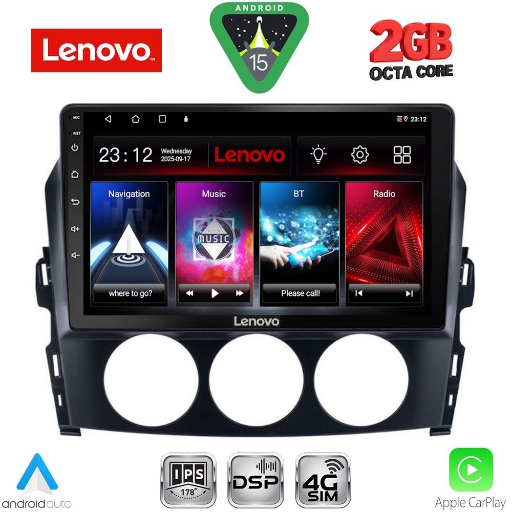 Βλησαρούλης Car Center - LENOVO LVF 5392_CPA (9inc) MULTIMEDIA TABLET for MAZDA MX5 mod. 2005-2015