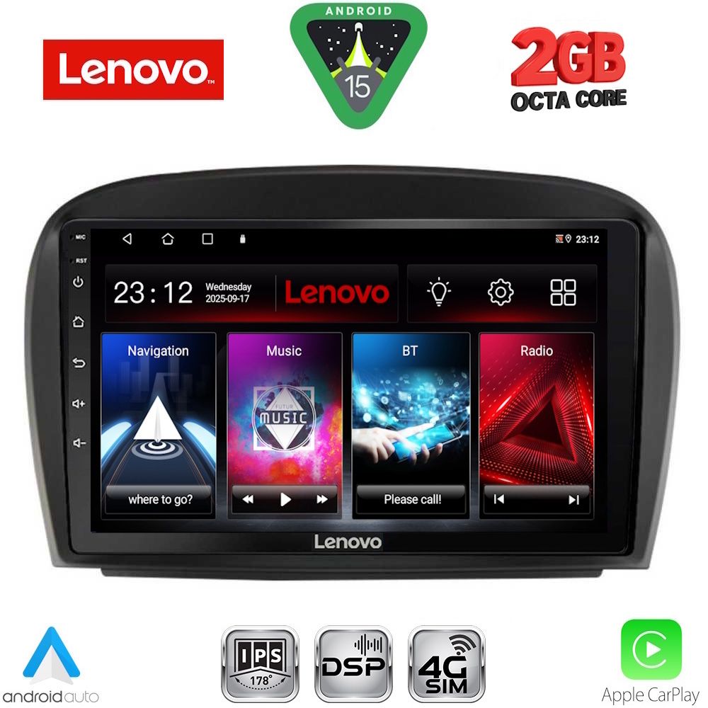 Βλησαρούλης Car Center - LENOVO LVF 5427_CPA (9inc) MULTIMEDIA TABLET for MERCEDES SL (R230) FACELIFT mod. 2006-2012