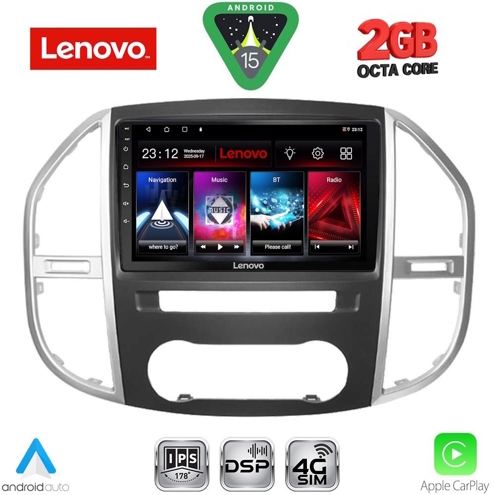Βλησαρούλης Car Center - LENOVO LVF 5429_CPA (10inc) MULTIMEDIA TABLET for MERCEDES VITO – VIANO  (W447) mod. 2015-2024