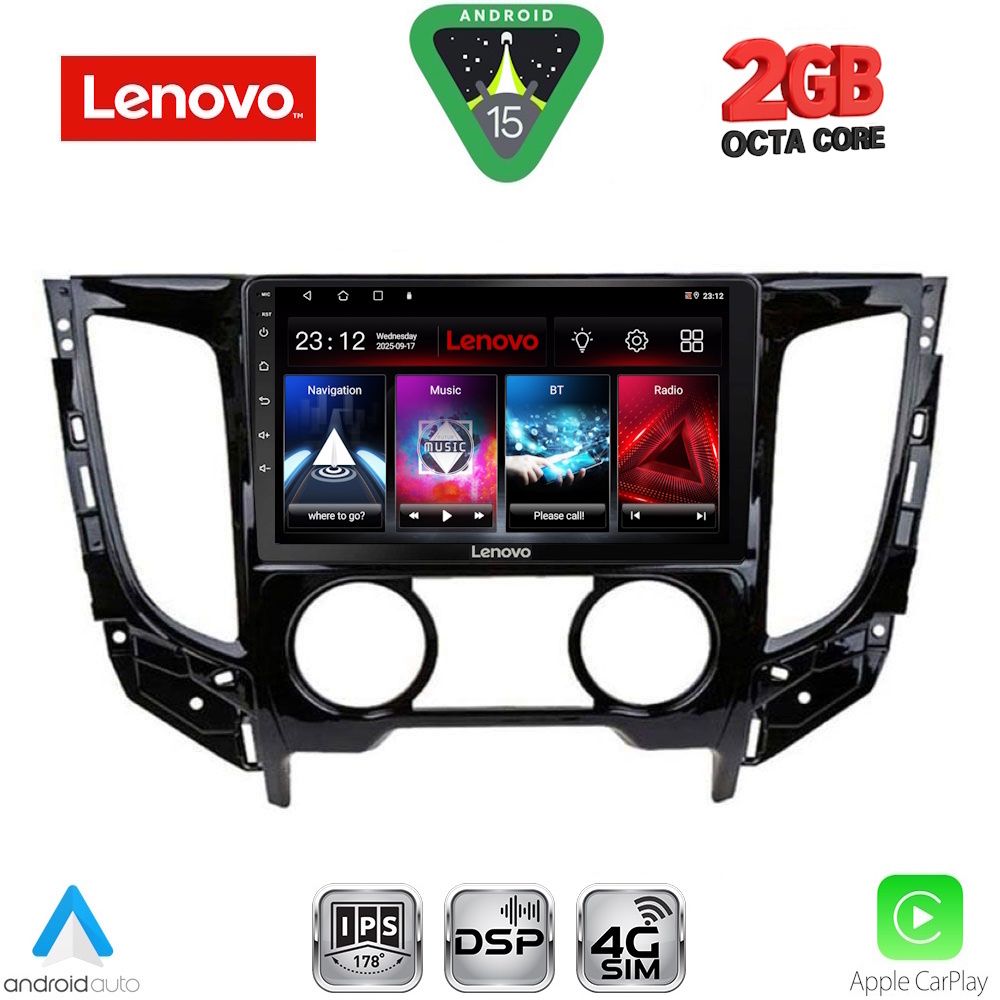 Βλησαρούλης Car Center - LENOVO LVF 5437_CPA A/C (9inc) MULTIMEDIA TABLET for MITSUBISHI L200 mod. 2015-2019 with A/C