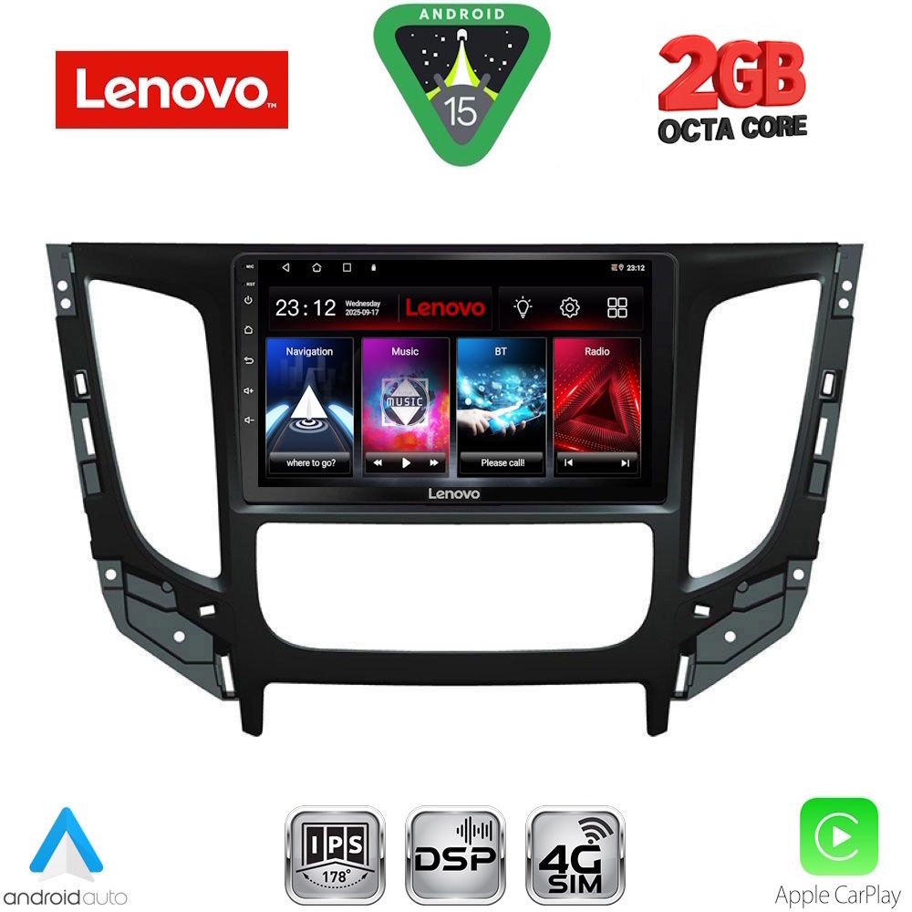 Βλησαρούλης Car Center - LENOVO LVF 5437_CPA CLIMA (9inc) MULTIMEDIA TABLET for MITSUBISHI L200 mod. 2015-2019 with CLIMA