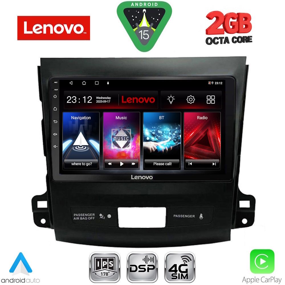 Βλησαρούλης Car Center - LENOVO LVF 5442_CPA (9inc) MULTIMEDIA TABLET for CITROEN C-CROSSER | MITSUBISHI OUTLANDER | PEUGEOT 4007 mod. 2006-2012