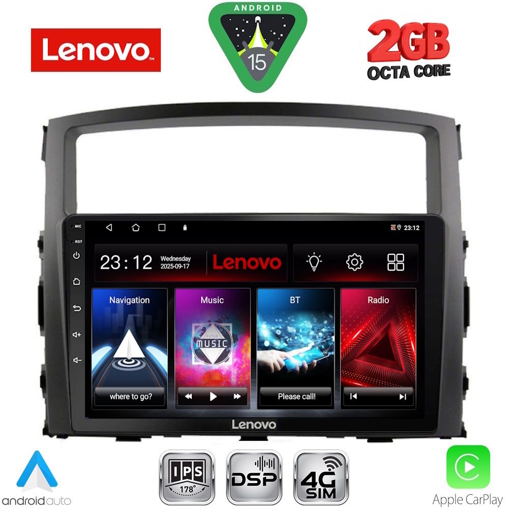 Βλησαρούλης Car Center - LENOVO LVF 5446_CPA (9inc) MULTIMEDIA TABLET for MITSUBISHI PAJERO mod. 2006-2013