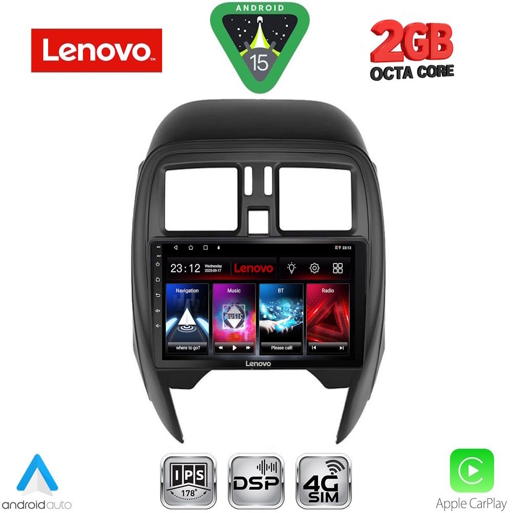 Βλησαρούλης Car Center - LENOVO LVF 5451_CPA (SQUARE) (9inc) MULTIMEDIA TABLET for NISSAN MICRA mod. 2014-2017