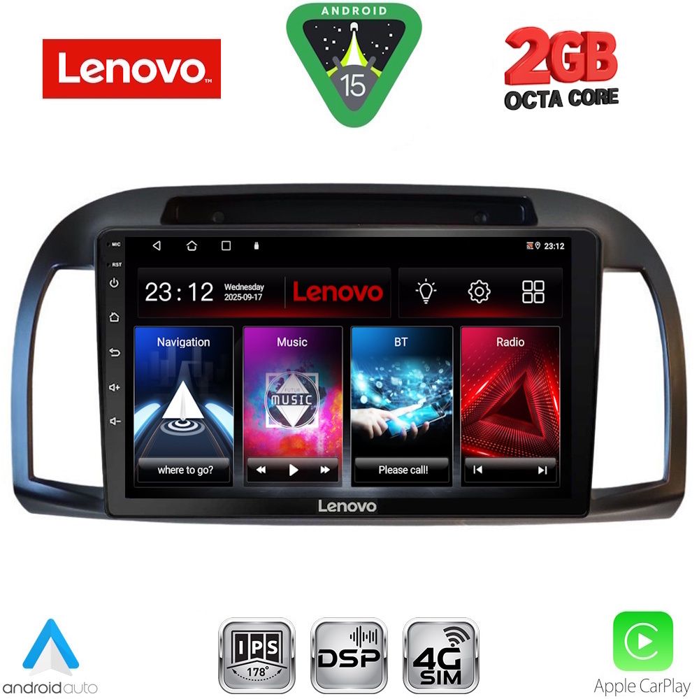 Βλησαρούλης Car Center - LENOVO LVF 5457BL_CPA (9inc) MULTIMEDIA TABLET for NISSAN MICRA K12 mod. 2002-2010 (BLACK)