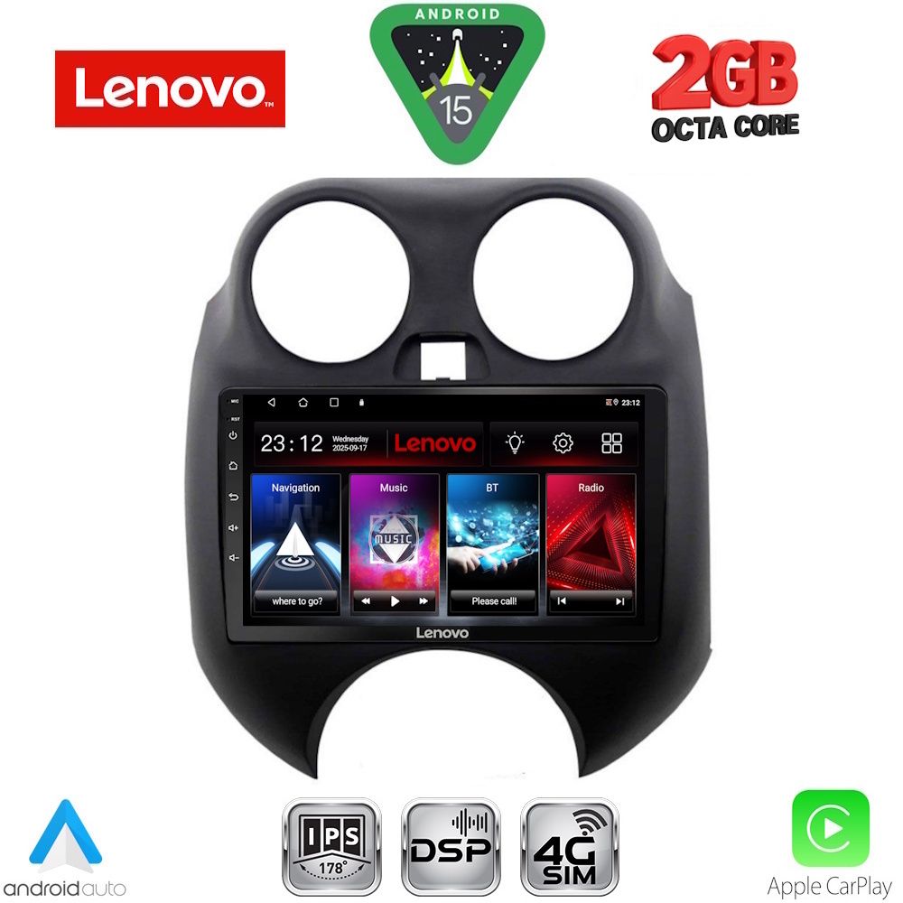 Βλησαρούλης Car Center - LENOVO LVF 5459_CPA (9inc) MULTIMEDIA TABLET for NISSAN MICRA mod. 2010-2014