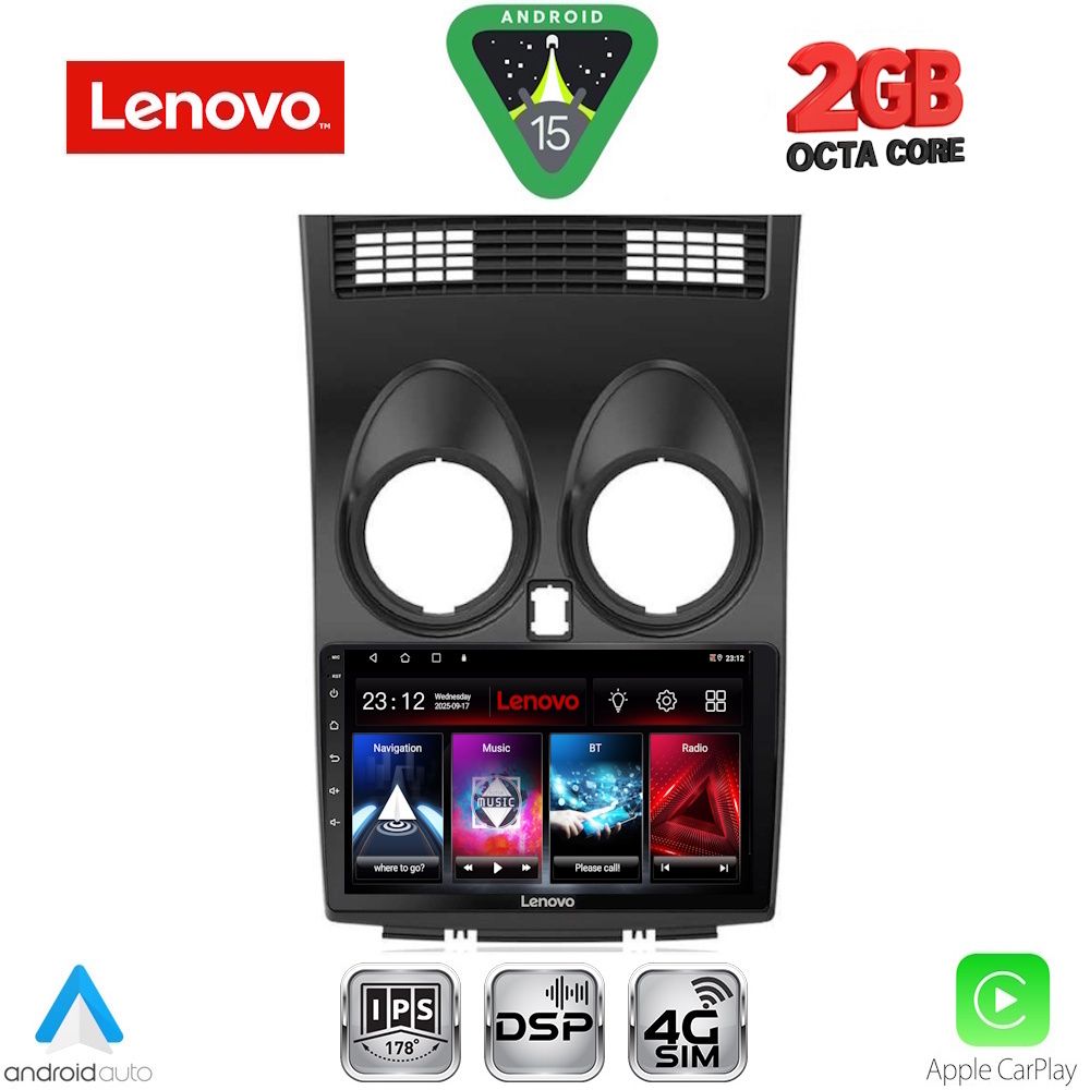 Βλησαρούλης Car Center - LENOVO LVF 5466_CPA (9inc) MULTIMEDIA TABLET for NISSAN QASHQAI mod. 2007-2014