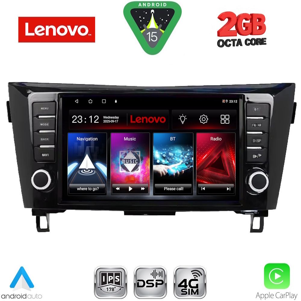 Βλησαρούλης Car Center - LENOVO LVF 5467_CPA (9inc) MULTIMEDIA TABLET for NISSAN QASHQAI - XTRAIL mod. 2014-2021
