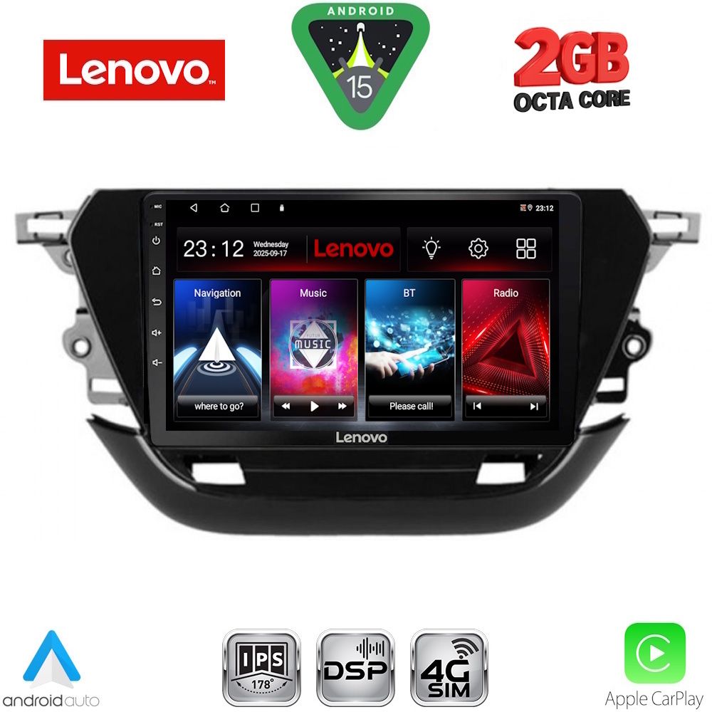 Βλησαρούλης Car Center - LENOVO LVF 5487_CPA (9inc) MULTIMEDIA TABLET for OPEL CORSA F mod. 2021-2024