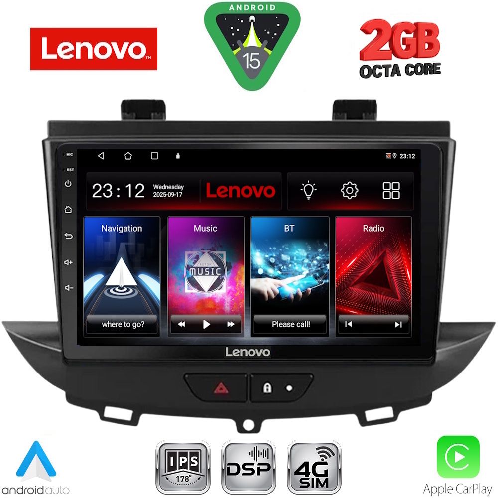 Βλησαρούλης Car Center - LENOVO LVF 5490_CPA (9inc) MULTIMEDIA TABLET for OPEL CROSSLAND – GRANDLAND mod. 2017-2025