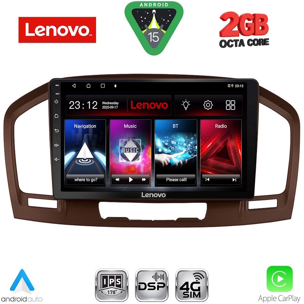 Βλησαρούλης Car Center - LENOVO LVF 5491BR_CPA (9inc) MULTIMEDIA TABLET for OPEL INSIGNIA mod. 2008-2013 (BROWN)