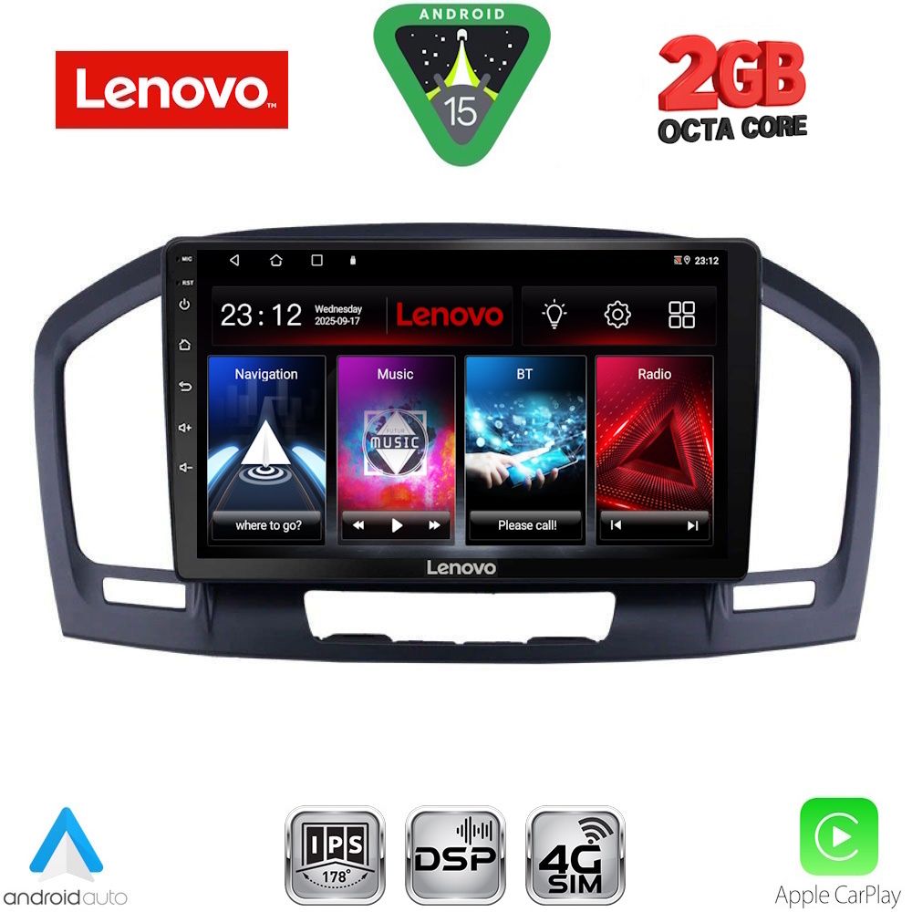 Βλησαρούλης Car Center - LENOVO LVF 5491BL_CPA (9inc) MULTIMEDIA TABLET for OPEL INSIGNIA mod. 2008-2013 (BLACK)