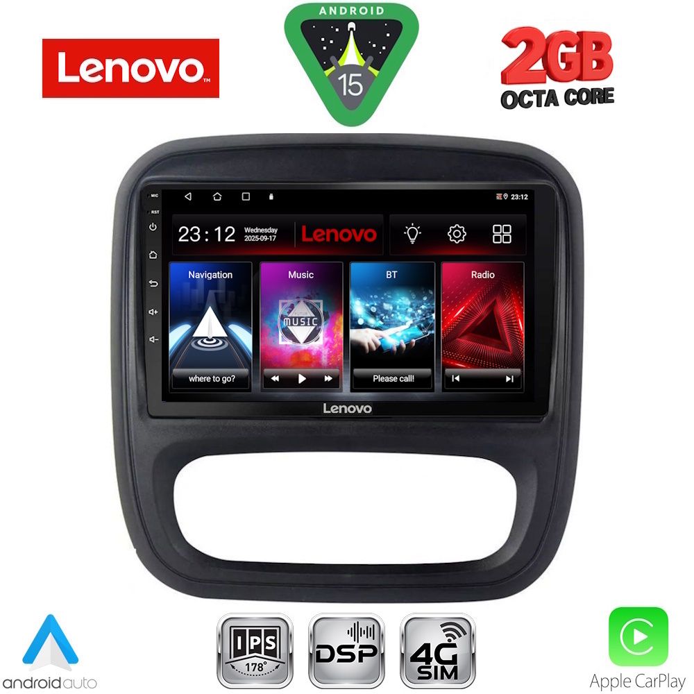 Βλησαρούλης Car Center - LENOVO LVF 5499_CPA (9inc) MULTIMEDIA TABLET for OPEL VIVARO – RENAULT TRAFIC – FIAT TALENDO – NISSAN NV 300 mod. 2014-2020