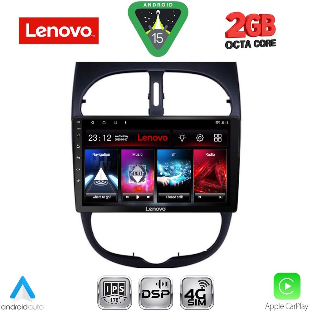 Βλησαρούλης Car Center - LENOVO LVF 5506_CPA (9inc) MULTIMEDIA TABLET for PEUGEOT 206 mod. 1998-2006