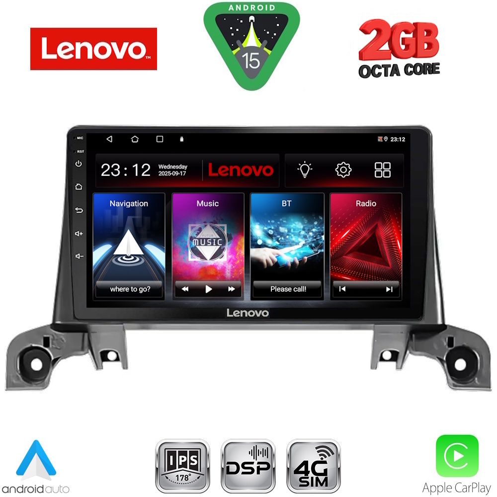 Βλησαρούλης Car Center - LENOVO LVF 5519_GPS (9inc) MULTIMEDIA TABLET for PEUGEOT 3008 - 5008 mod. 2016-2023