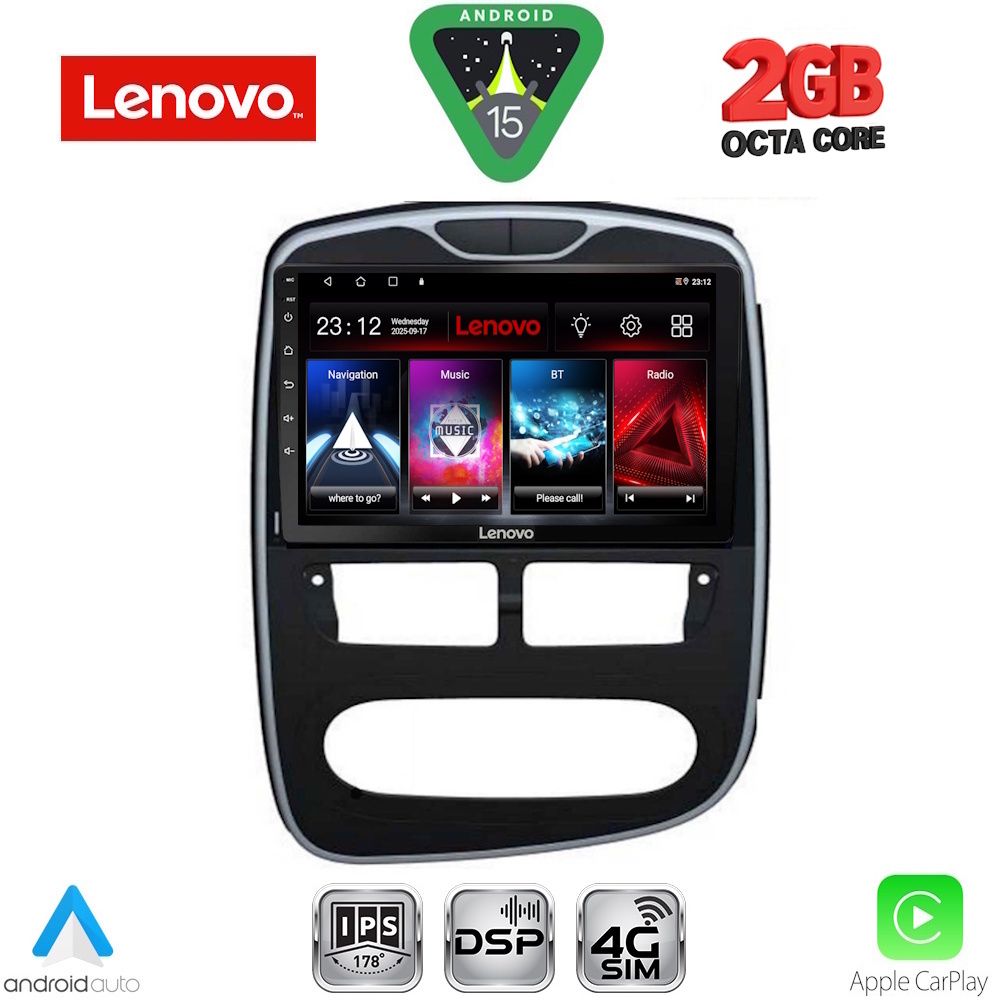 Βλησαρούλης Car Center - LENOVO LVF 5544_CPA (10inc) MULTIMEDIA TABLET for RENAULT CLIO mod. 2012-2015