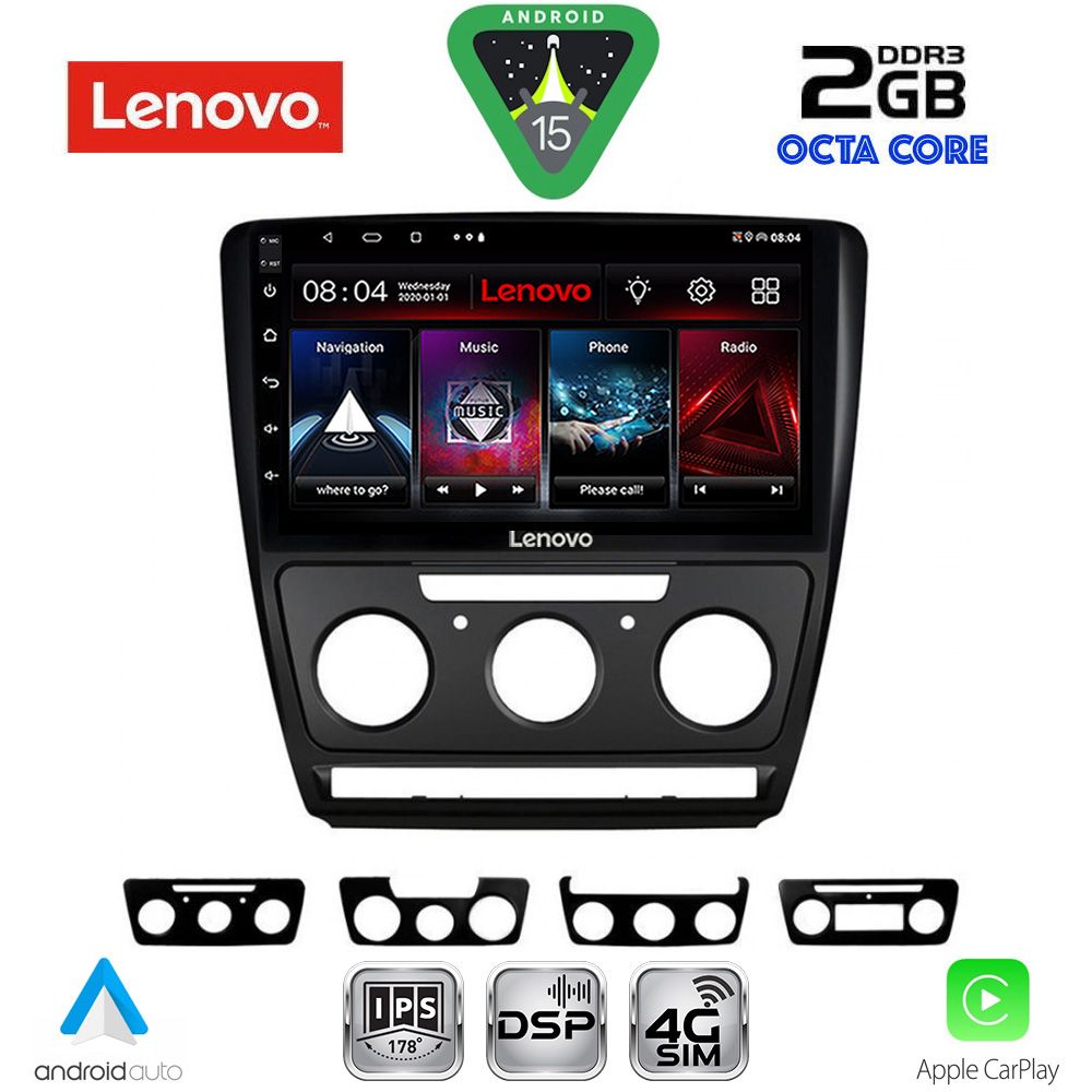 Βλησαρούλης Car Center - LENOVO LVF 5595BL_CPA (10inc) MULTIMEDIA TABLET for SKODA OCTAVIA 5 mod. 2005-2012 (BLACK)