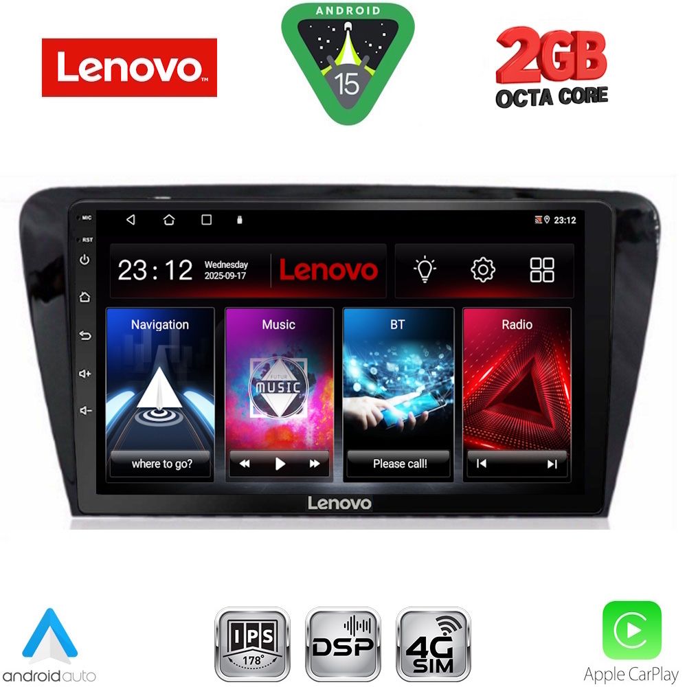 Βλησαρούλης Car Center - LENOVO LVF 5597_CPA (10inc) MULTIMEDIA TABLET for SKODA OCTAVIA 7 mod. 2013-2021