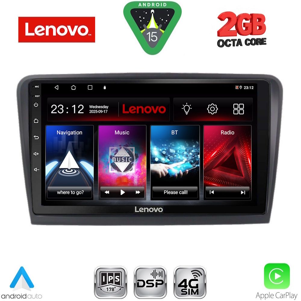Βλησαρούλης Car Center - LENOVO LVF 5601_CPA (9inc) MULTIMEDIA TABLET for  SKODA RAPID  mod. 2012-2023
