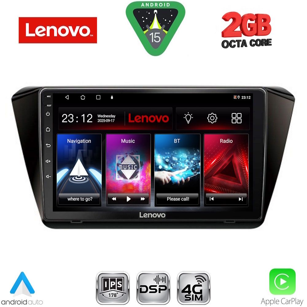 Βλησαρούλης Car Center - LENOVO LVF 5605_CPA (10inc) MULTIMEDIA TABLET for SKODA SUPERB mod. 2015-2023