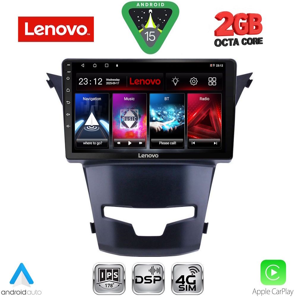 Βλησαρούλης Car Center - LENOVO LVF 5653_CPA (9inc) MULTIMEDIA TABLET for SSANGYANG KORANDO mod. 2014-2019
