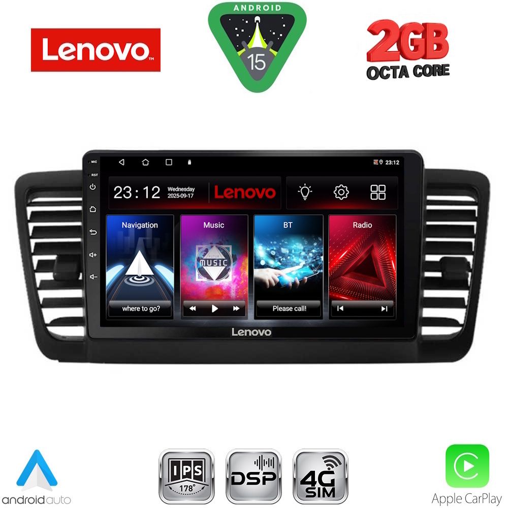 Βλησαρούλης Car Center - LENOVO LVF 5665_CPA (9inc) MULTIMEDIA TABLET for SUBARU LEGACY - OUTBACK mod. 2002-2008