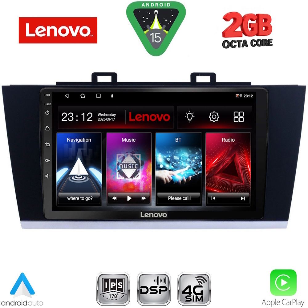 Βλησαρούλης Car Center - LENOVO LVF 5668_CPA (9inc) MULTIMEDIA TABLET for SUBARU LEGACY – OUTBACK mod. 2014-2019