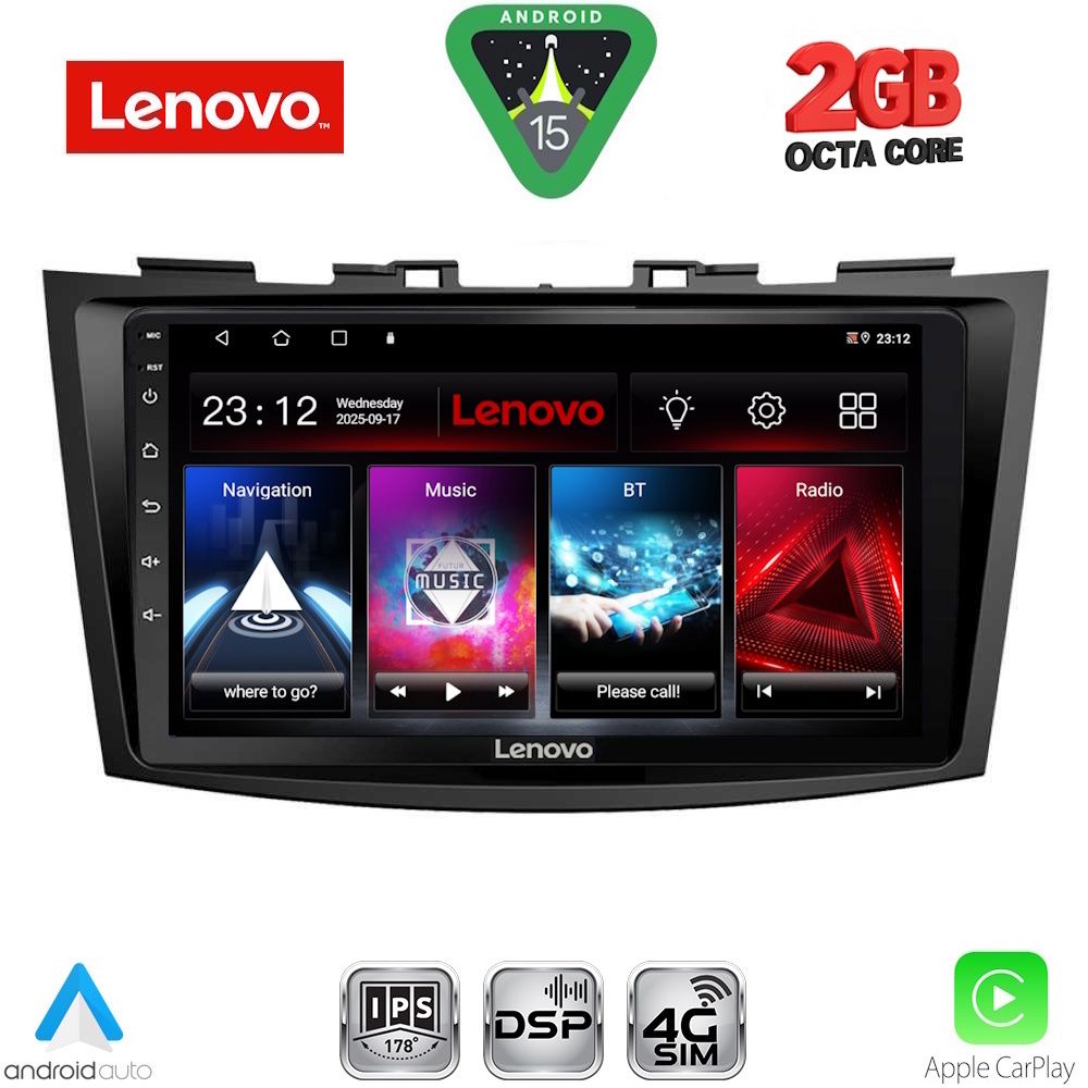 Βλησαρούλης Car Center - LENOVO LVF 5685_CPA (9inc) MULTIMEDIA TABLET for SUZUKI SWIFT mod. 2011-2016