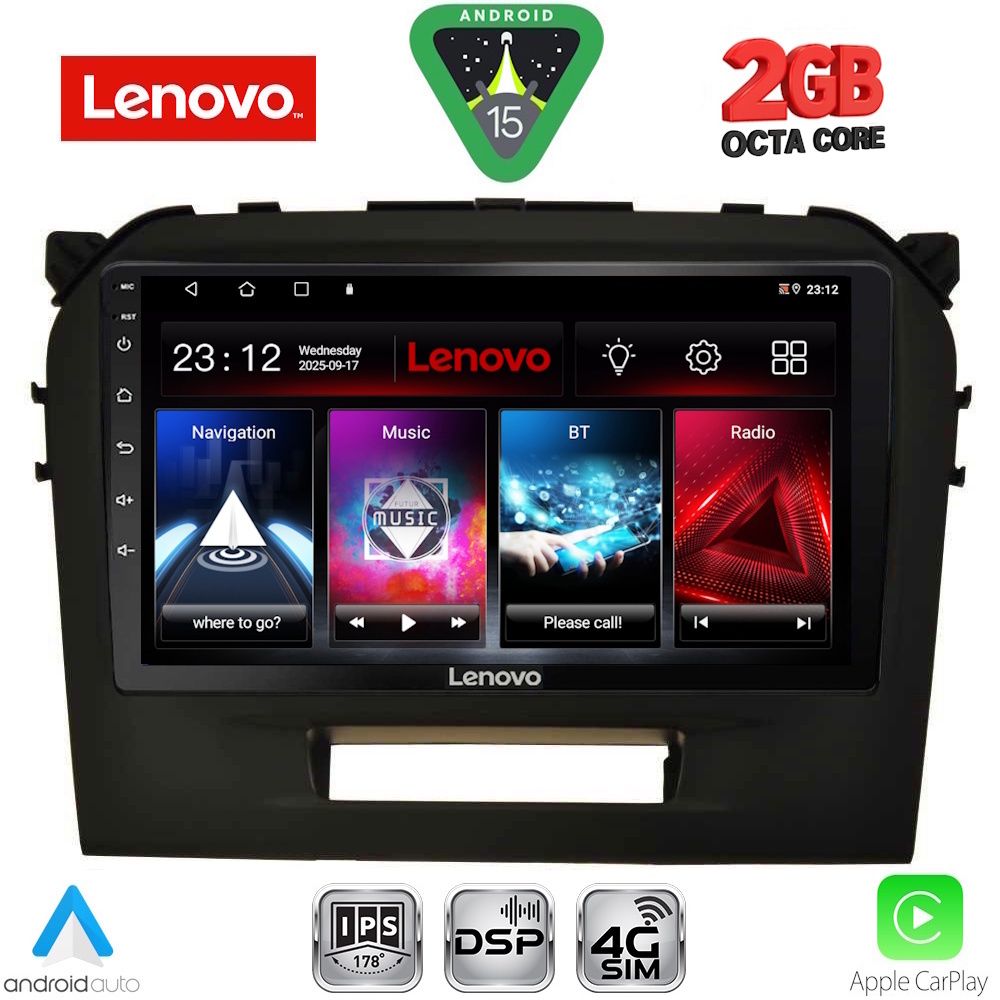 Βλησαρούλης Car Center - LENOVO LVF 5697_CPA (9inc) MULTIMEDIA TABLET for SUZUKI VITARA mod. 2016-2025