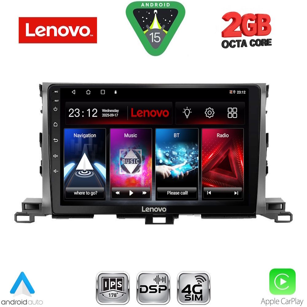 Βλησαρούλης Car Center - LENOVO LVF 5700_CPA (10inc) MULTIMEDIA TABLET for TOYOTA HIGHLANDER mod. 2014-2019
