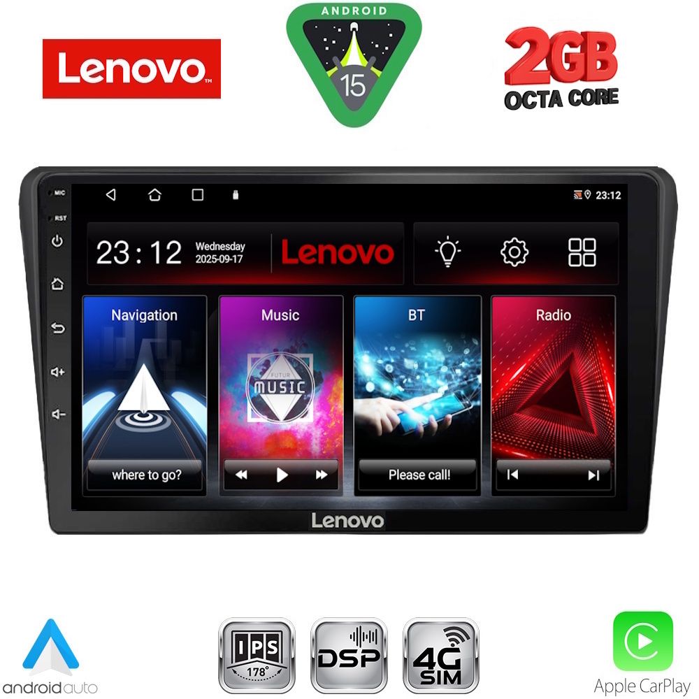 Βλησαρούλης Car Center - LENOVO LVF 5704BL_CPA (9inc) MULTIMEDIA TABLET for TOYOTA AVENSIS (T25) mod. 2003-2009 (BLACK)
