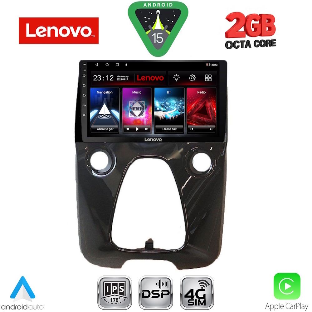 Βλησαρούλης Car Center - LENOVO LVF 5708_CPA A/C (10inc) MULTIMEDIA TABLET for CITROEN C1-PEUGEOT 108-TOYOTA AYGO mod. 2014-2022