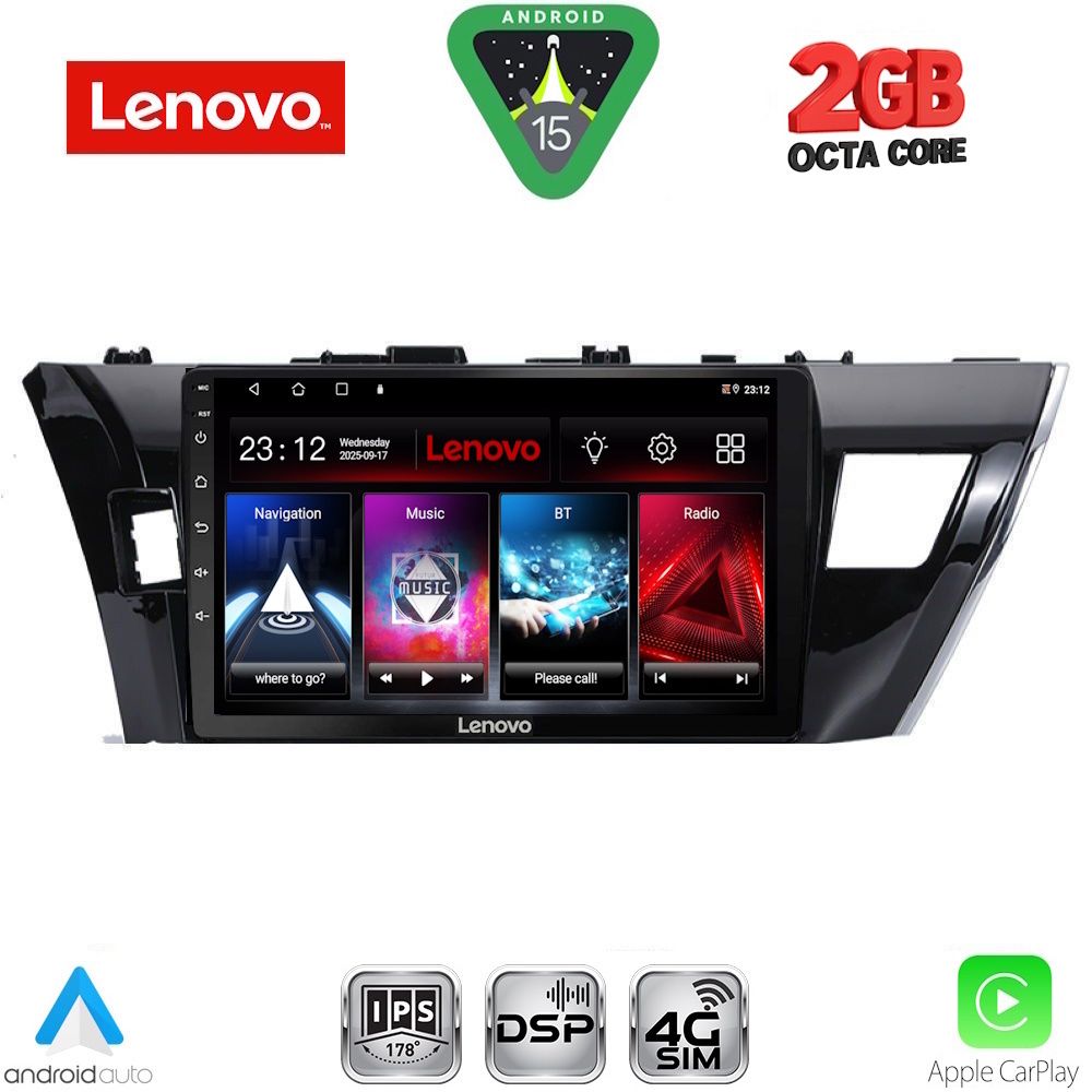 Βλησαρούλης Car Center - LENOVO LVF 5714_CPA (10inc) MULTIMEDIA TABLET for TOYOTA COROLLA mod. 2013-2016