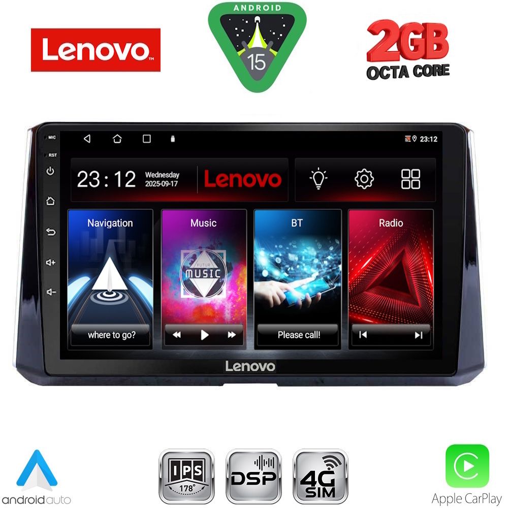 Βλησαρούλης Car Center - LENOVO LVF 5716_CPA (10inc) MULTIMEDIA TABLET for TOYOTA COROLLA mod. 2019-2026