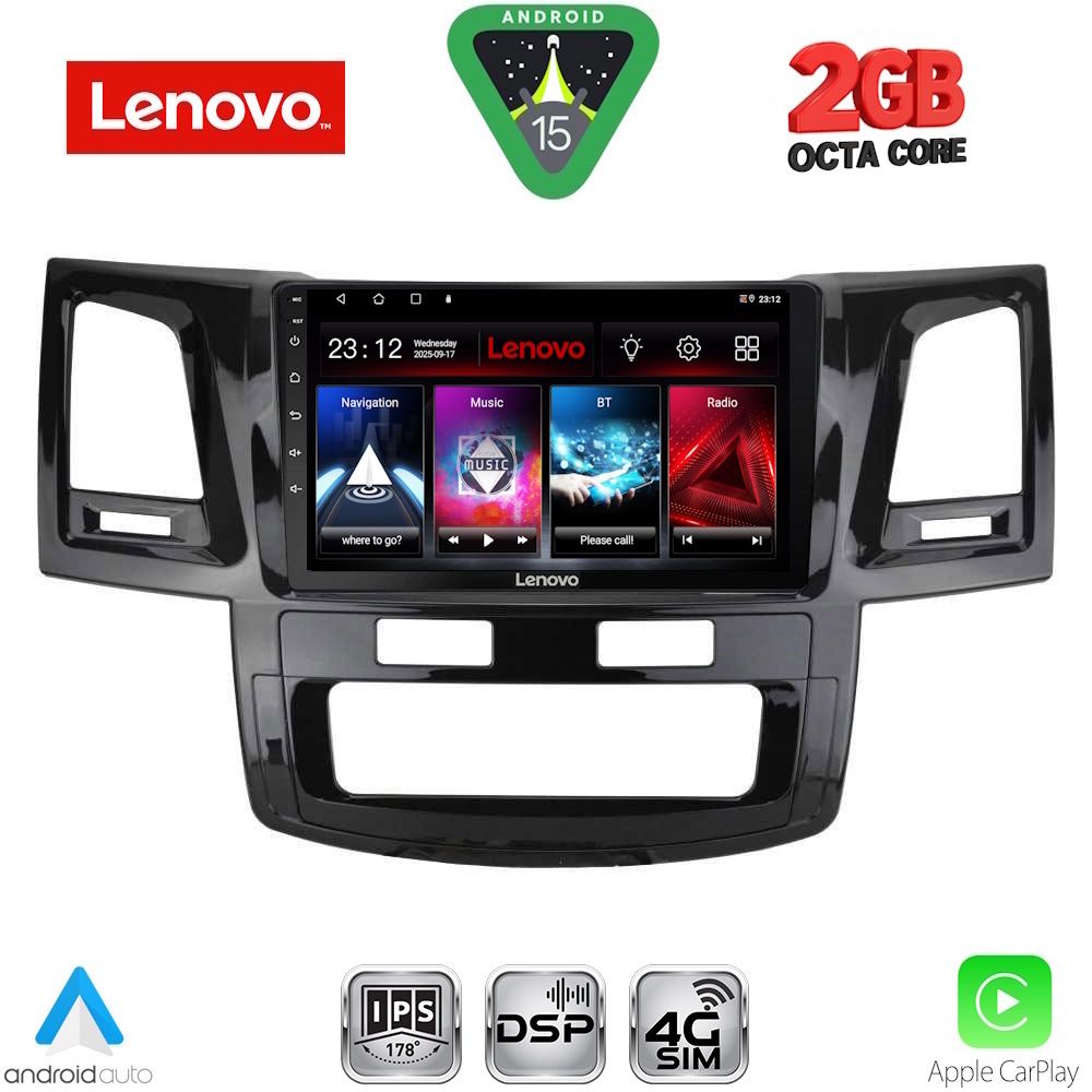 Βλησαρούλης Car Center - LENOVO LVF 5720_CPA (9inc) MULTIMEDIA TABLET for TOYOTA HILUX mod. 2005-2016