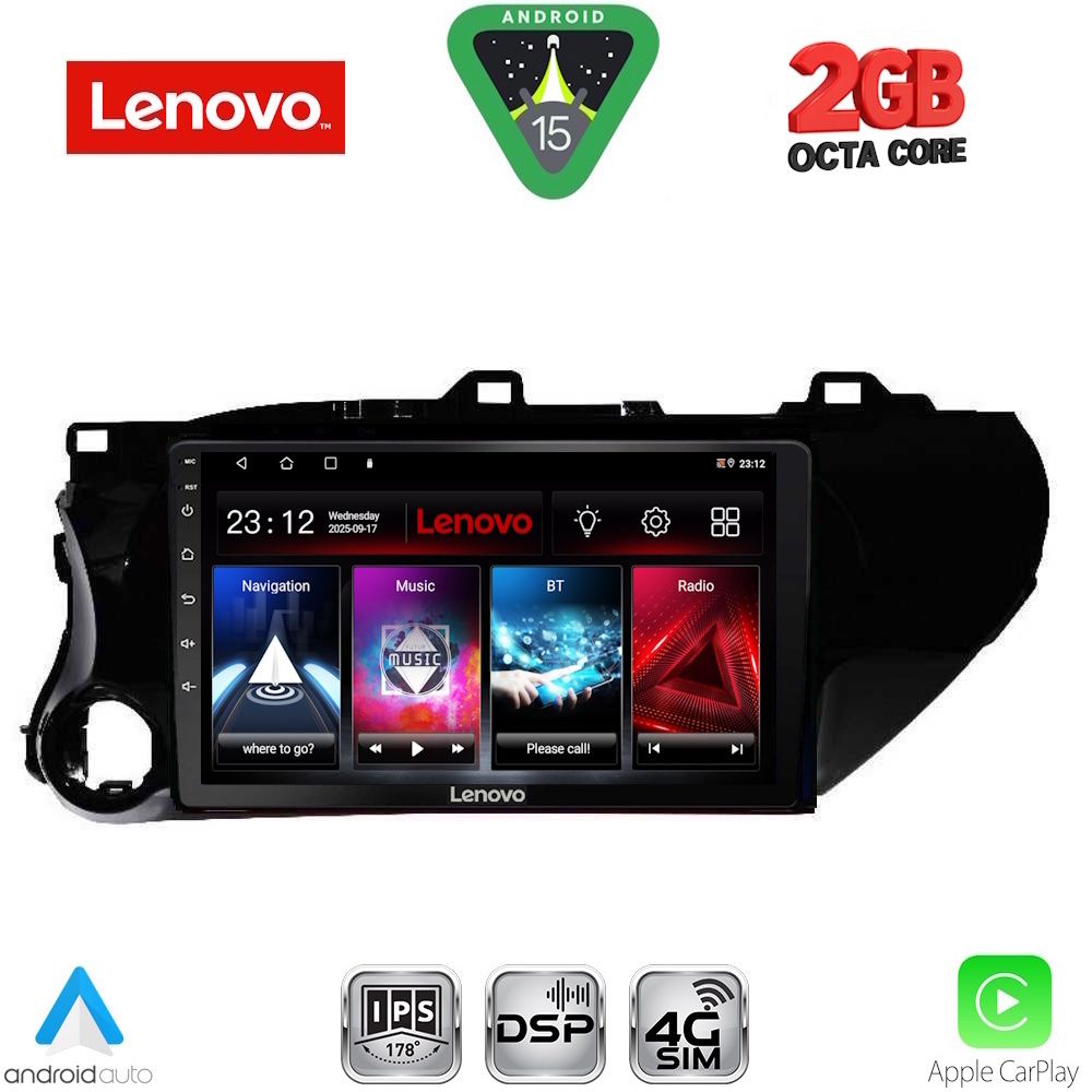 Βλησαρούλης Car Center - LENOVO LVF 5721_CPA (10inc) MULTIMEDIA TABLET for TOYOTA HILUX mod. 2017-2026