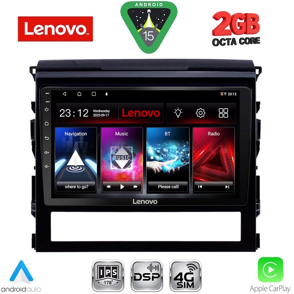 Βλησαρούλης Car Center - LENOVO LVF 5725_CPA (9inc) MULTIMEDIA TABLET for TOYOTA LANDCRUISER mod. 2016-2019