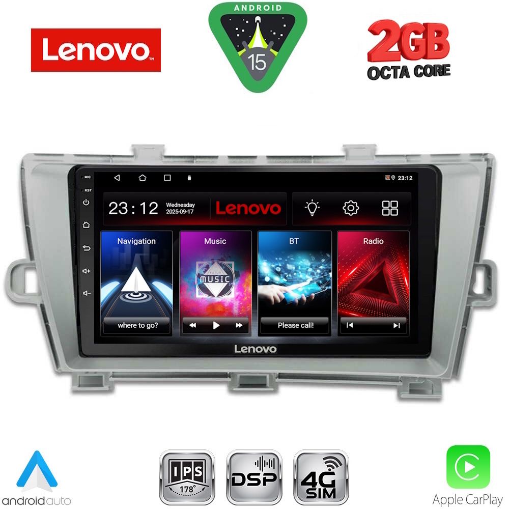 Βλησαρούλης Car Center - LENOVO LVF 5726_CPA (9inc) MULTIMEDIA TABLET for TOYOTA PRIUS mod. 2009-2015