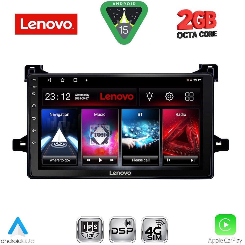 Βλησαρούλης Car Center - LENOVO LVF 5727_CPA (9inc) MULTIMEDIA TABLET for TOYOTA PRIUS mod. 2016-2020