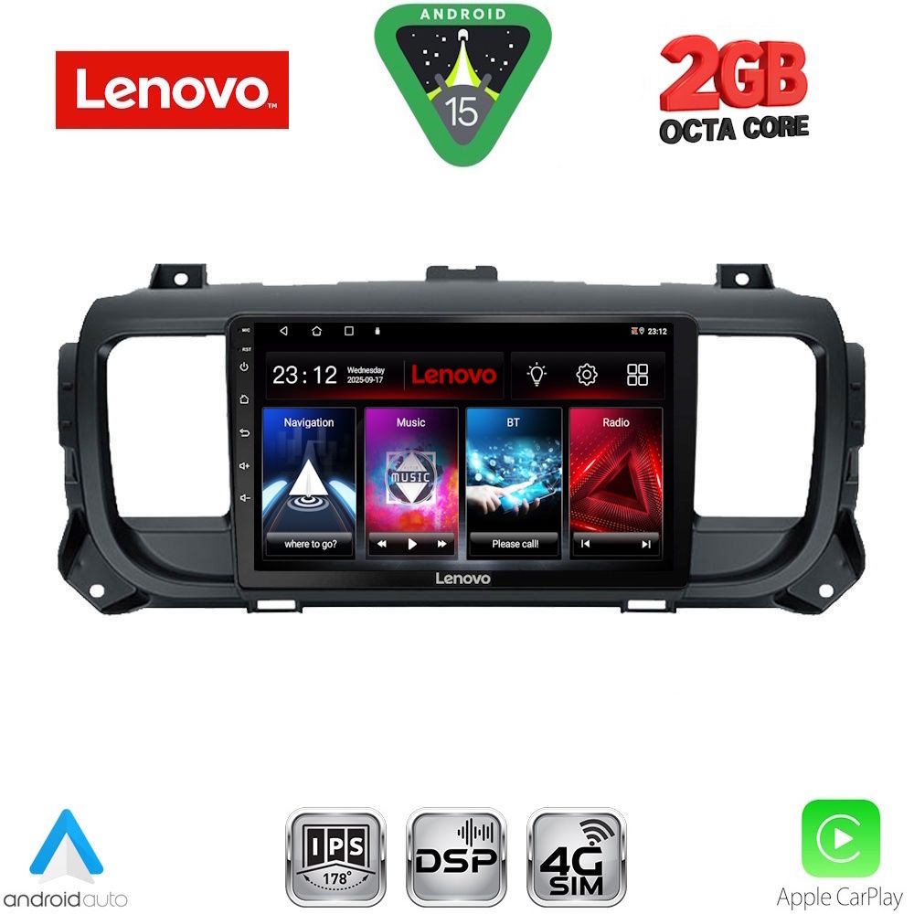 Βλησαρούλης Car Center - LENOVO LVF 5729_CPA (9inc) MULTIMEDIA TABLET for CITROEN JUMPY-SPACETOURER – PEUGEOT EXPERT-TRAVELLER – TOYOTA PROACE mod. 2016-2026