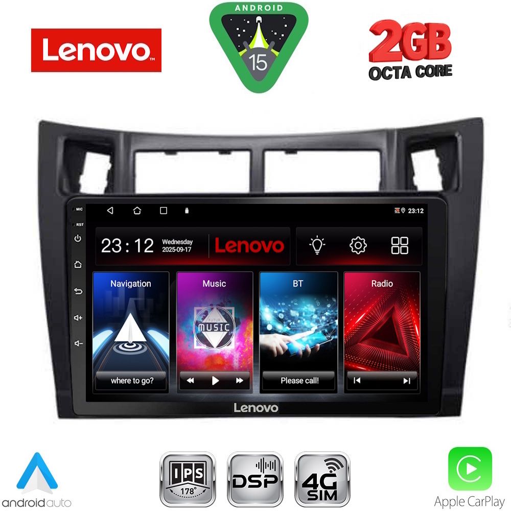 Βλησαρούλης Car Center - LENOVO LVF 5736_CPA (9inc) MULTIMEDIA TABLET for TOYOTA YARIS mod. 2006-2011