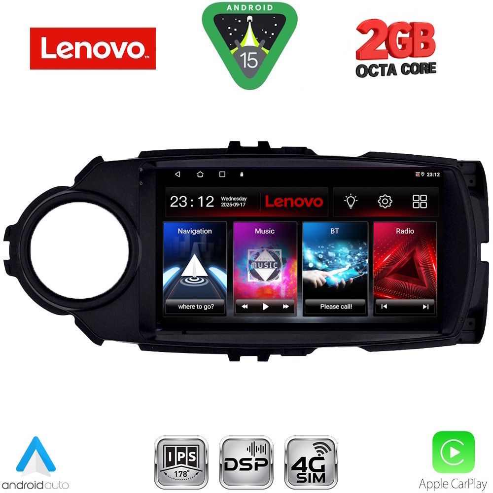Βλησαρούλης Car Center - LENOVO LVF 5737FL_CPA (9inc) MULTIMEDIA TABLET for TOYOTA YARIS mod. 2015-2020